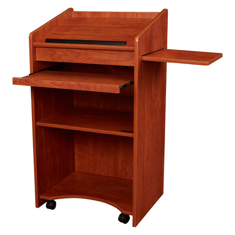Aristocrat Lectern Shelf Wheels Keyboard Tray Cherry