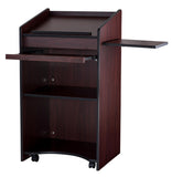 Aristocrat Lectern Shelf Wheels Keyboard Tray Mahogany