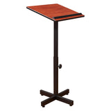 Portable Presentation Lectern Adjustable Height Stand Cherry
