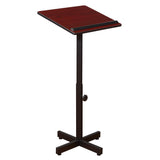 Portable Presentation Lectern Adjustable Height Stand Mahogany