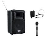 40 Watt Wireless PA Speaker System w/ Wireless Mic PA System w Wireless Handheld Mic + Headset Mic No Stand