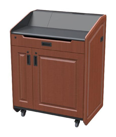 Wide Multimedia Lectern with Pocket Door