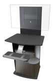 Information Display Kiosk Lectern with TV Monitor Mount With Adjustable Height Keyboard Tray