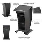 Mobile Modern Lectern with Hidden Wheels