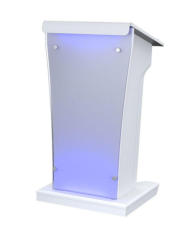 Modern Wood and Acrylic Lectern with LED Lights