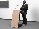 Modern Mobile Lectern with Outlet and USB Power LEX72