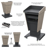 Diplomat Podium Height Adjustable with Wheels