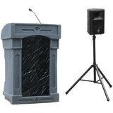 The DaVinci Presenter Podium - External Speaker & Microphone Gray Granite No