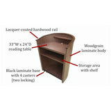 Chariot Lectern Rounded Curved Lectern with Casters