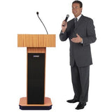 Executive Column Lectern with Speakers & Wireless Mic