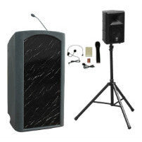 Wireless Podium Package - Classic Freedom Speaker & Mics Gray Granite No Logo