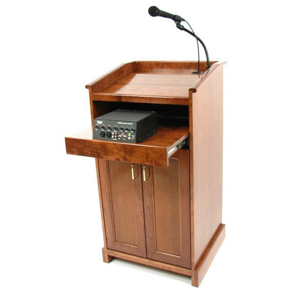 Black Wooden Podium for Presentations - ATD Audio Visual