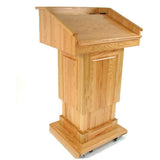 Adjustable Height Solid Wood Lift Lectern - The Counselor Oak Dark Walnut
