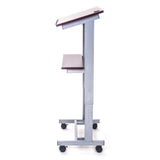 Steel Adjustable Height Classroom Lectern with Wheels and Shelf