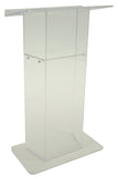 Clear "Wing" Acrylic Glass Lectern with Shelf Frosted Amplivox