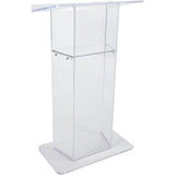 Clear "Wing" Acrylic Glass Lectern with Shelf Clear Amplivox