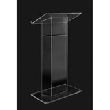 Winged Style Acrylic Lectern Trapezoid Shape Optional Shelf Clear Amplivox