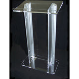 Contemporary Acrylic Podium with Aluminum Metal Side Posts