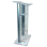 Contemporary Acrylic Podium with Aluminum Metal Side Posts