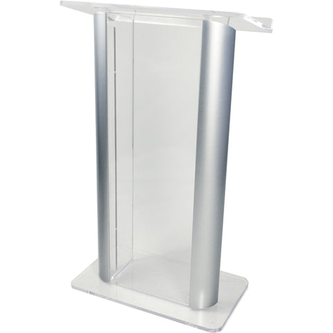 Contemporary Acrylic Podium with Aluminum Metal Side Posts