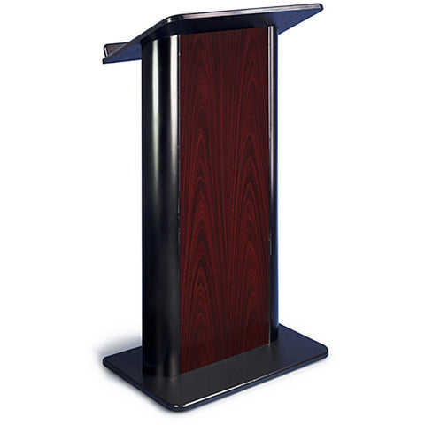 Contemporary Flat Panel Lecterns - Non-Sound - JY Sound Jewel Mahogany Front Black Anodized Aluminum