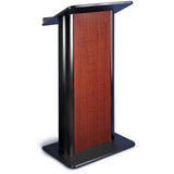 Contemporary Flat Panel Lectern with Internal Speaker and Wireless-Mic