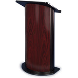 Contemporary Non-Sound Curved Panel Lectern by JY Sound Sippling Seattle Java Black Anodized Aluminum