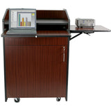 Multimedia Presentation Podium with Casters & Adjusting Shelf