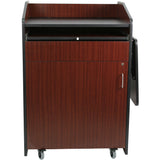 Multimedia Presentation Podium with Casters & Adjusting Shelf
