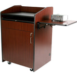 Multimedia Presentation Podium with Casters & Adjusting Shelf