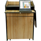 Multimedia Presentation Podium with Casters & Adjusting Shelf