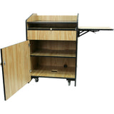 Multimedia Presentation Podium with Casters & Adjusting Shelf