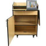 Multimedia Presentation Podium with Casters & Adjusting Shelf