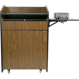 Multimedia Presentation Podium with Casters & Adjusting Shelf