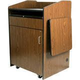 Multimedia Presentation Podium with Casters & Adjusting Shelf