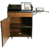 Multimedia Presentation Podium with Casters & Adjusting Shelf