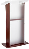 H Style Acrylic Lectern with Wood Side Panels Base & Shelf Black Cherry Amplivox Frosted Amplivox
