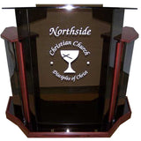 Large Church Pulpit in Acrylic and Wood Smoke Amplivox Black Cherry Amplivox No Wheels