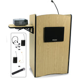 Multimedia Computer Lectern - Wireless Sound - JY Sound SW3230 Maple Laminate Amplivox