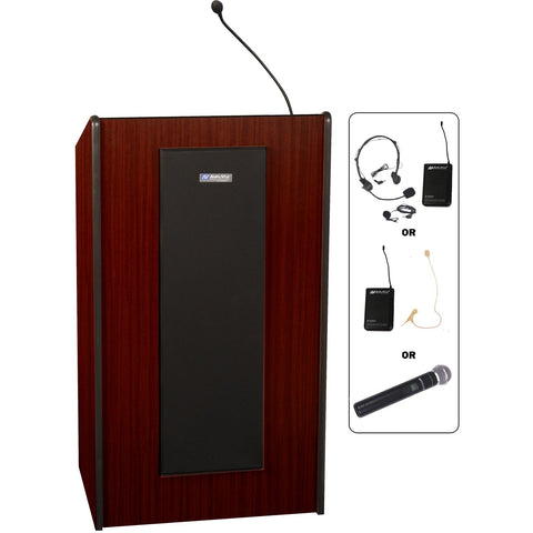 Presidential Plus Lectern - Wireless Sound - JY Sound SW450 Mahogany Laminate Amplivox
