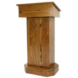 Oak Senator Deluxe Handcrafted Hardwood Speaker Stand Lectern Dark Oak (Dark Walnut)