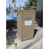 Outdoor Weather Resistant Podium w/ Lift Top Storage Driftwood HDPE Poly Lumber No Casters