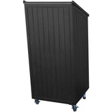 Outdoor Weather Resistant Podium w/ Lift Top Storage Black HDPE Poly Lumber Yes Casters (+$150)
