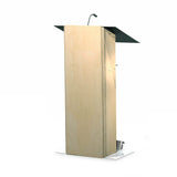 K2 Lectern - Wood & Metal Modern Design with Shelf Natural Yes Wheels No Cross