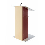K2 Lectern - Wood & Metal Modern Design with Shelf Mahogany No Wheels No Cross