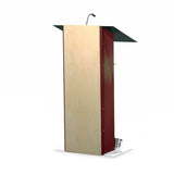K2 Lectern - Wood & Metal Modern Design with Shelf Mahogany Yes Wheels No Cross