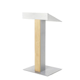 Y55 Lectern Customizable with Mic, Lamp, Wheels & More Natural No Wheels