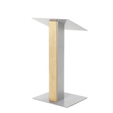 Y5 Lectern - Sturdy Wood & Metal, Optional Wheels & Cross Natural No Wheels No Cross