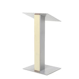 Y5 Lectern - Sturdy Wood & Metal, Optional Wheels & Cross Unfinished No Wheels No Cross