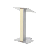 Y5 Lectern - Sturdy Wood & Metal, Optional Wheels & Cross Unfinished Yes Wheels No Cross